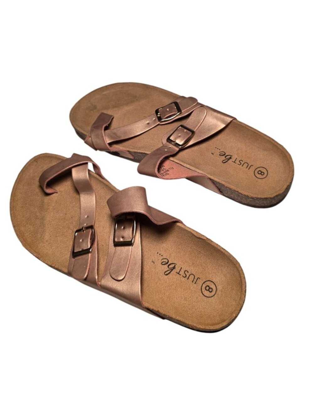Just Be Cross-Strap Sandals with Cork Sole (SKU#2120)